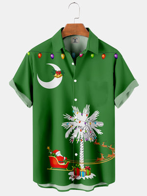 Gifts Is Left Near The Coconut Tree Santa Claus - Hawaiian Shirt