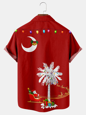 Gifts Is Left Near The Coconut Tree Santa Claus - Hawaiian Shirt