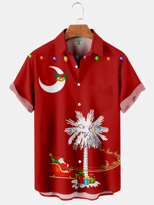 Gifts Is Left Near The Coconut Tree Santa Claus - Hawaiian Shirt