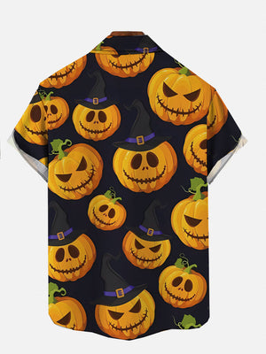 Halloween Cartoon Pumpkin Head Grinning Hawaiian Shirt