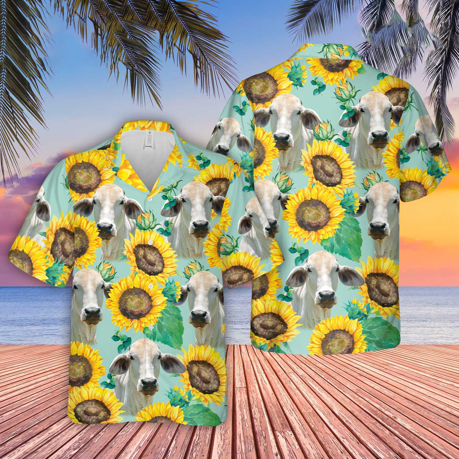 Unique Brahman Sunflowers Floral Farm 3D Hawaiian Shirt