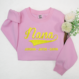 Personalized Grandma Nana With Grandkids - Embroidered Sweatshirt, Hoodie, Tshirt - Best Gift for Grandma