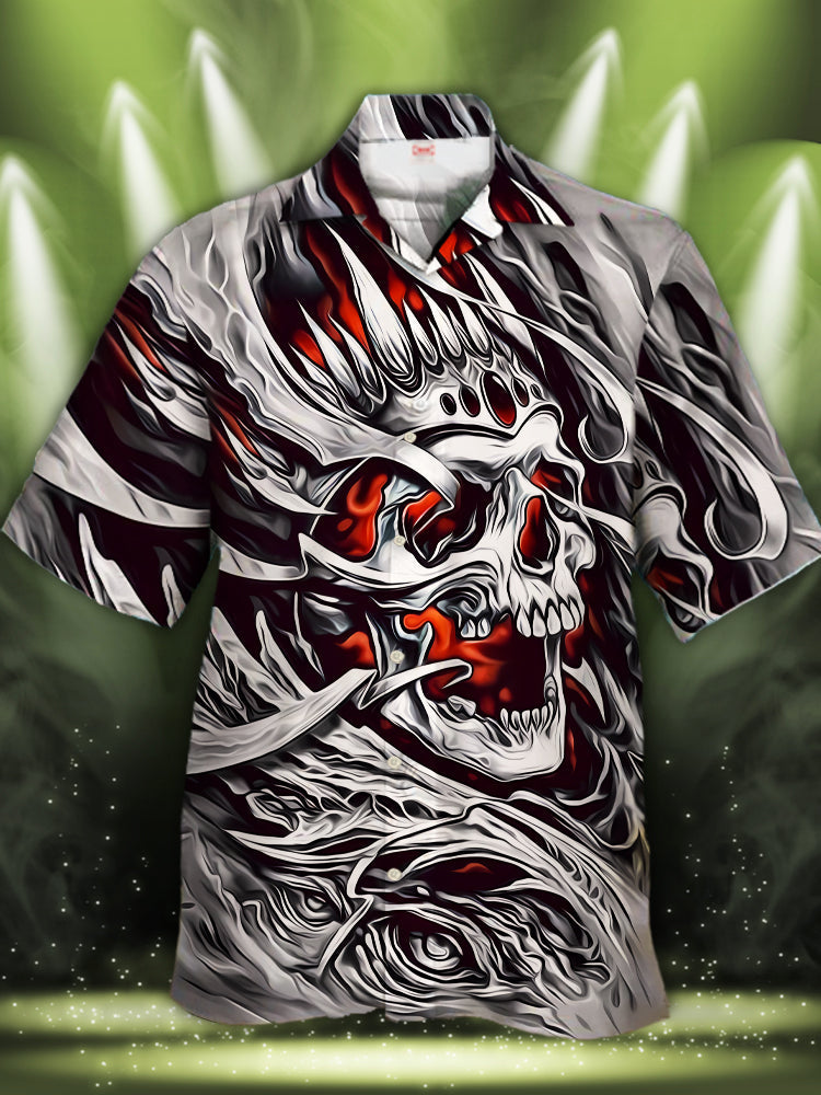 Amazing Style Skull Artwork Tribal Tattoo Printing Hawaiian Shirt