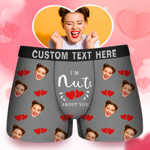Custom Photo I'm Nuts About You - Gift For Husband, Boyfriend - Personalized Men's Boxer Briefs