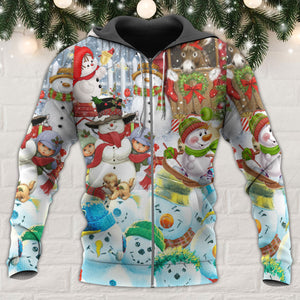 Snowman Happy Farm Holiday Christmas - Hoodie