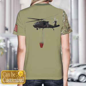 Personalized Veterans Massachusetts Army National Guard Blackhawk T-shirt