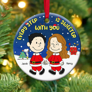 Peanuts Every Step Is Sweeter With You - Gift For Couples - Personalized Ceramic Ornament - CL43