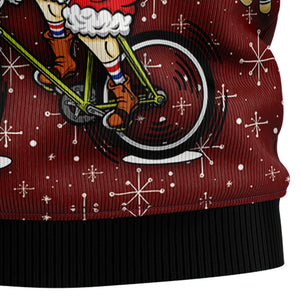 Santa Cycling Ugly Christmas Sweater For Men And Women