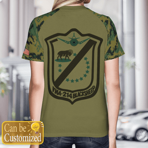 Personalized Veterans Marine Fighter Attack Squadron 214 (VMFA-214) 3D T-Shirt