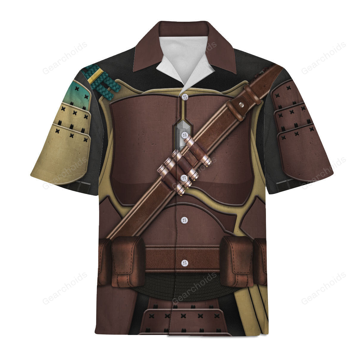 Star Wars Mandalorian Samurai Cosplay Hawaiian Shirt SWHS36