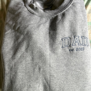 Custom Custom Dad, Mom Est Year - Embroidered Hoodie, Sweatshirt, Tshirt - Gift for Mom, Dad