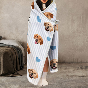 Custom Photo Just A Girl Who Loves Dogs - Personalized Wearable Hooded Blanket Regular - Gift For Pet Lovers - NA94