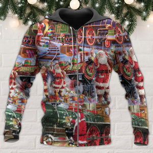 Santa Christmas Snow Village Christmas Spirit Of Giving - Hoodie