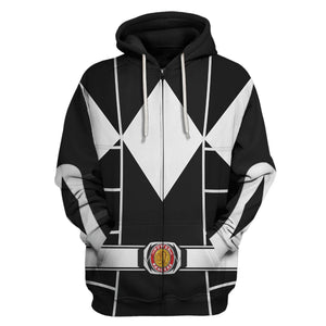 Black Mighty Morphin Power Ranger Cosplay C2 - Hoodie Set, Sweatshirt, Sweatpants PRHS90