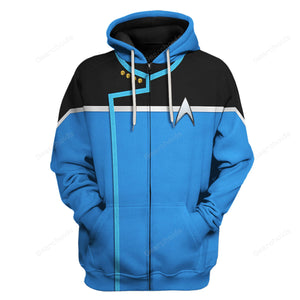 Star Trek Dress Uniform Science Division Hoodie Sweatshirt Sweatpants