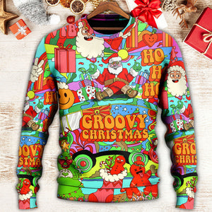 Hippie Santa Bus Peace Ugly Christmas Sweaters