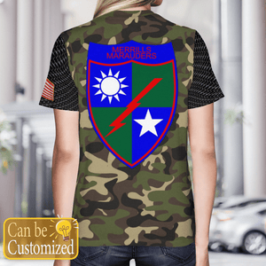 Personalized Veteran Military 5307th Composite Unit, Merrill's Marauders T-Shirt 3D