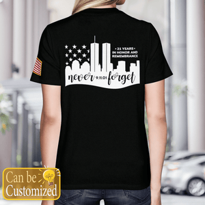 Personalized Veterans Never Forget 9-11 T-Shirt 3D