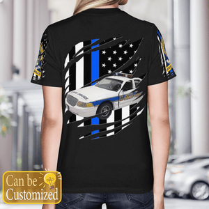 Personalized Veterans Connecticut State Police Vehicles 3D T-Shirt