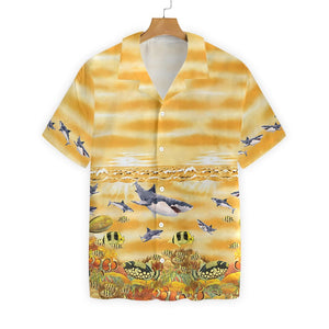 Shark Beach Hawaiian Shirt