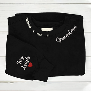 Personalized Grandma with Grandkids Names - Embroidered Sweatshirt, Hoodie, Tshirt - Best Gift for Grandma