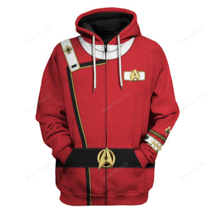 Star Trek Admiral James T. Kirk Costume Officer Hoodie Sweatshirt Sweatpants