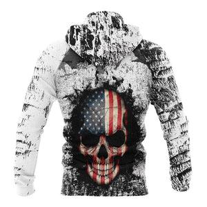 American Flag Skull Hoodie For Men And Women