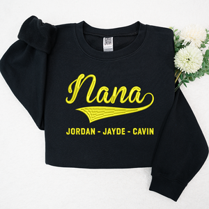 Personalized Grandma Nana With Grandkids - Embroidered Sweatshirt, Hoodie, Tshirt - Best Gift for Grandma