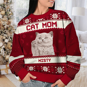 Custom Photo I'm A Cat Mum - Personalized Ugly Sweater - Gift For Cat Lover, Cat Mom, Cat Dad - NH96