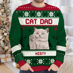 Custom Photo I'm A Cat Mum - Personalized Ugly Sweater - Gift For Cat Lover, Cat Mom, Cat Dad - NH96