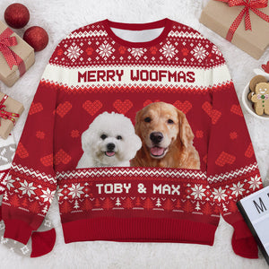 Custom Photo Merry Woofmas - Personalized Ugly Sweater - Gift For Dog Lover, Dog Mom, Dog Dad - NH96