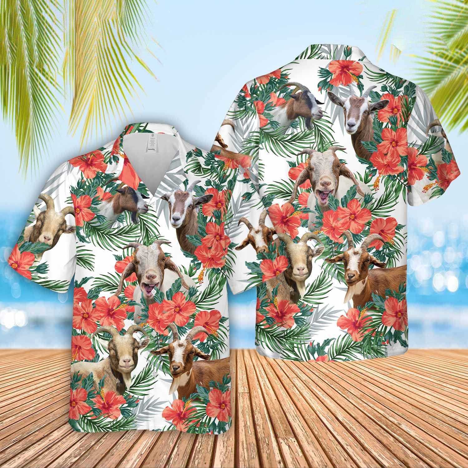 Unique Goat Hawaiian Flowers Hawaiian Shirt