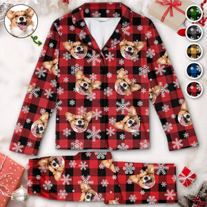 Custom Photo Snuggling Up In Cozy Pajamas Featuring Your Furry Friend - Gift For Pet Lovers - Personalized Pajama NA94