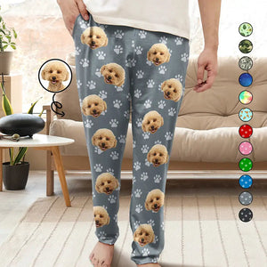 Custom Photo Face Funny Pattern Dog Cat Family - Gift For Pet Lovers - Personalized Pajama Pants NA94