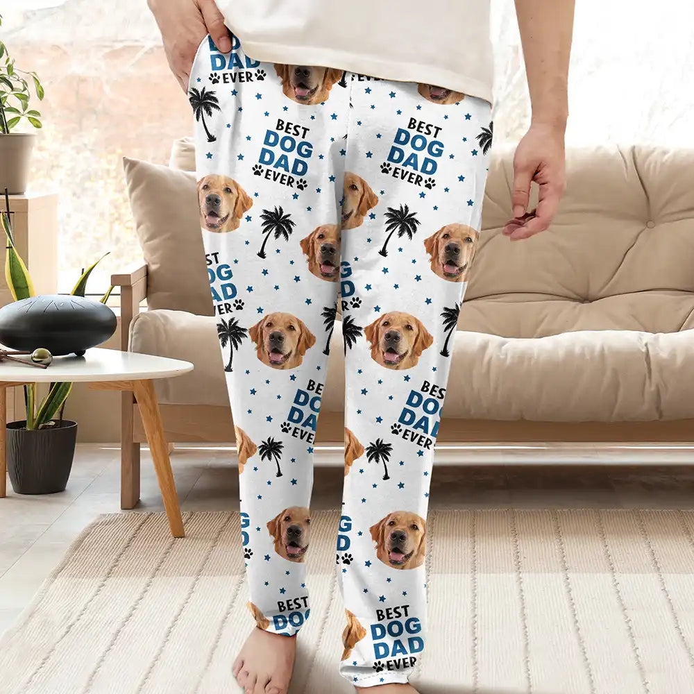 Custom Photo Best Dog Cat Dad Mom Ever - Gift For Pet Lovers - Personalized Pajama Pants NA94