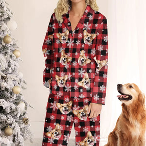 Custom Photo Snuggling Up In Cozy Pajamas Featuring Your Furry Friend - Gift For Pet Lovers - Personalized Pajama NA94