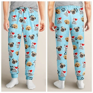 Custom Photo I Love My Dogs - Gift For Pet Lovers - Personalized Pajama Pants NA94