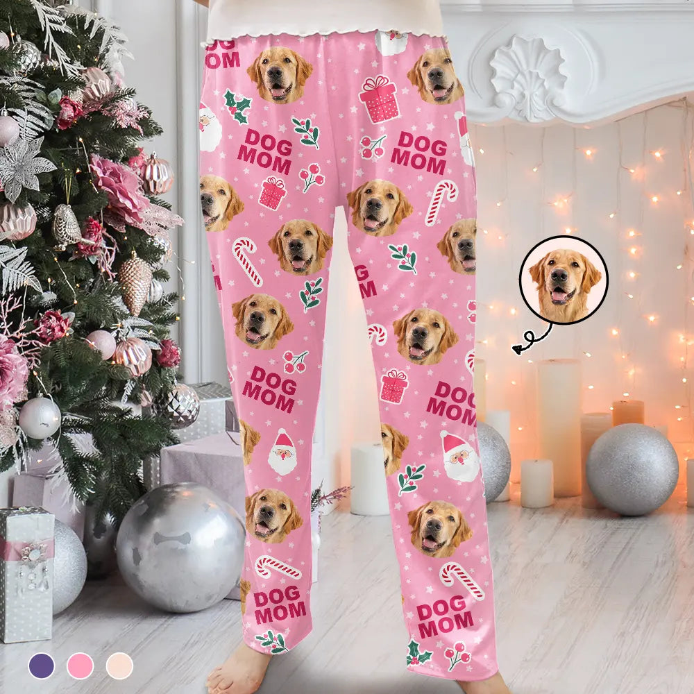 Custom Photo Dog Cat Mom Cute Pinky Girly - Gift For Pet Lovers - Personalized Pajama Pants  NA94