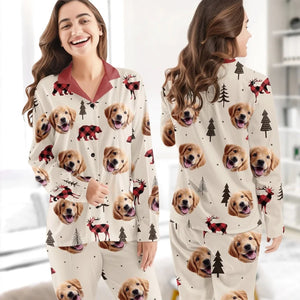 Custom Photo Paws And Reflect On The Joy Of The Season - Gift For Pet Lovers - Personalized Pajama NA94