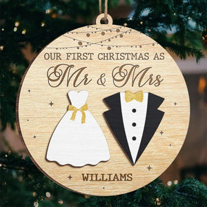 Counting Down The Days Until Our First Christmas Together - Personalized Wood Ornament - Gift For Couple, Husband Wife, Anniversary, Engagement, Wedding, Marriage Gift NH96