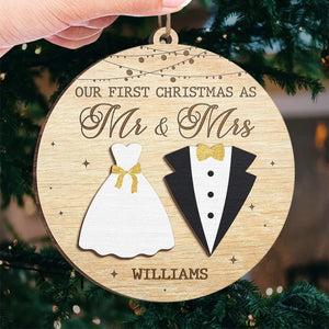 Counting Down The Days Until Our First Christmas Together - Personalized Wood Ornament - Gift For Couple, Husband Wife, Anniversary, Engagement, Wedding, Marriage Gift NH96