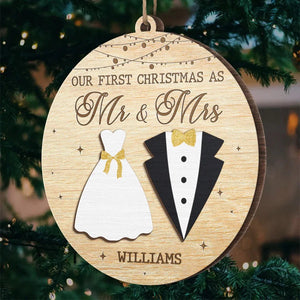 Counting Down The Days Until Our First Christmas Together - Personalized Wood Ornament - Gift For Couple, Husband Wife, Anniversary, Engagement, Wedding, Marriage Gift NH96