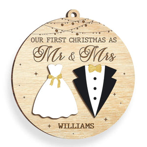 Counting Down The Days Until Our First Christmas Together - Personalized Wood Ornament - Gift For Couple, Husband Wife, Anniversary, Engagement, Wedding, Marriage Gift NH96