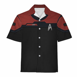 Star Trek Standard Duty Uniform Command Division Cool Hawaiian Shirt