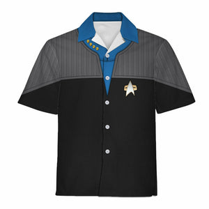 Star Trek Standard Uniform 2370s Science Division Cool Hawaiian Shirt