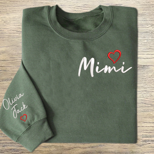 Custom Mimi And Grandkids - Embroidered Sweatshirt, Hoodie, Tshirt - Best Gift for Grandma