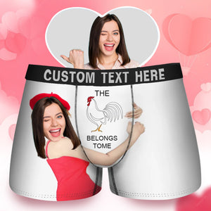 Custom Photo The Chicken Belongs To Me - Gift For Husband, Boyfriend - Personalized Men's Boxer Briefs