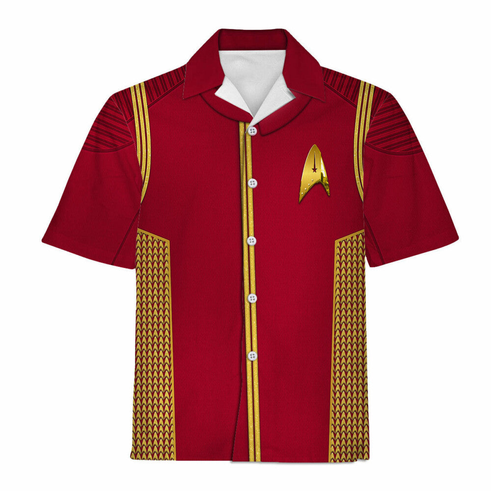 Star Trek Operations Lieutenant Commander Gold Cool Hawaiian Shirt