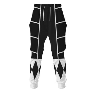 Black Mighty Morphin Power Ranger Cosplay C2 - Hoodie Set, Sweatshirt, Sweatpants PRHS90