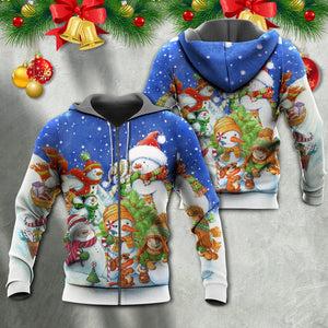 Snowman Merry Christmas Night - Hoodie